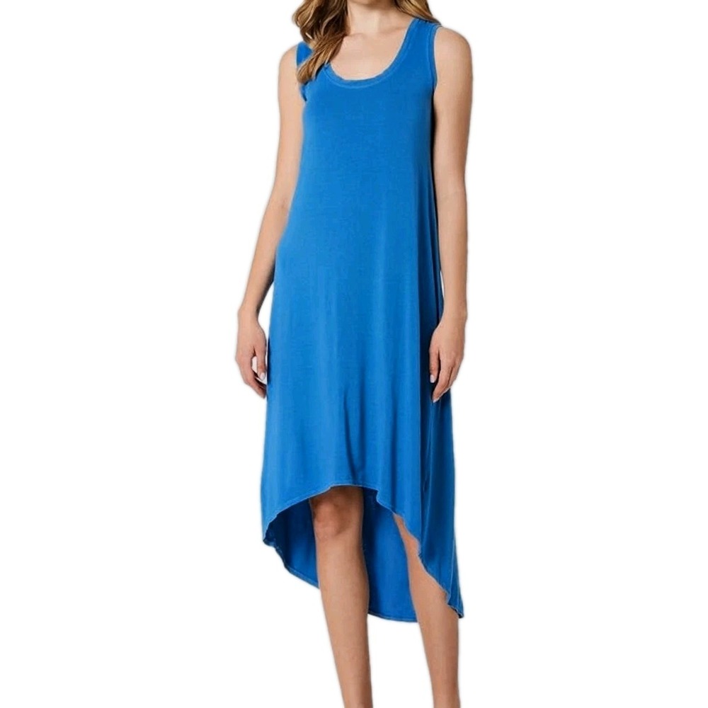 Fresh Produce Bright Blue Hi Lo Maxi Dress Beachy Resort Summer USA Size Small‎